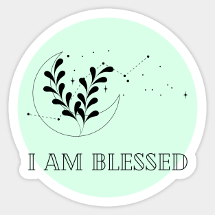 Affirmation Collection - I Am Blessed (Green) Sticker